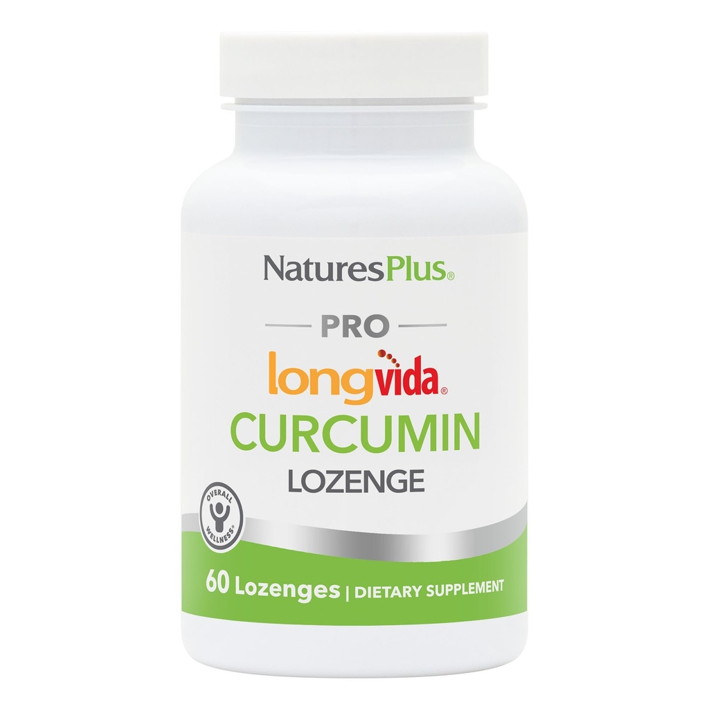 NaturesPlus PRO Longvida Curcumin - 60 Lozenges - Προάγει την υγιή ελεύθερη ριζική προστασία - μη ΓΤΟ, Vegan, Χωρίς γλουτένη, Χωρίς σόγια - 30 Υπηρεσίες