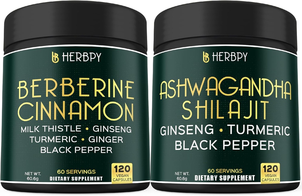Bundle 7in1 Berberine HCl & 5in1 Ashwagandha Shilajit Συμπληρώματα