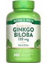 Nature's Truth Ginkgo Biloba 120mg | Plus Bacopa | 200 Quick Release Capsules | Standardized Extract | Non-GMO and Gluten Free Supplement