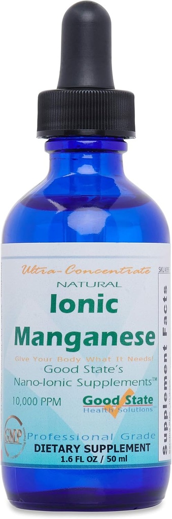 Good State | Natural Ionic Manganese | Liquid Concentrate | Nano Sized Mineral Technology | Professional Grade Dietary Supplement | 1.6 Fl oz Bottle (50 mL)