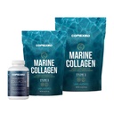 CORREXIKO Marine Collagen Supplement Pills & Powder Bundle - Περιλαμβάνει 10.000mg διπλή υδρολυμένη σκόνη κολλαγόνου 15 oz & 5oz και 1800mg κολλαγόνο Peptides 120 κάψουλες - για τα μαλλιά, δέρμα & νύχια