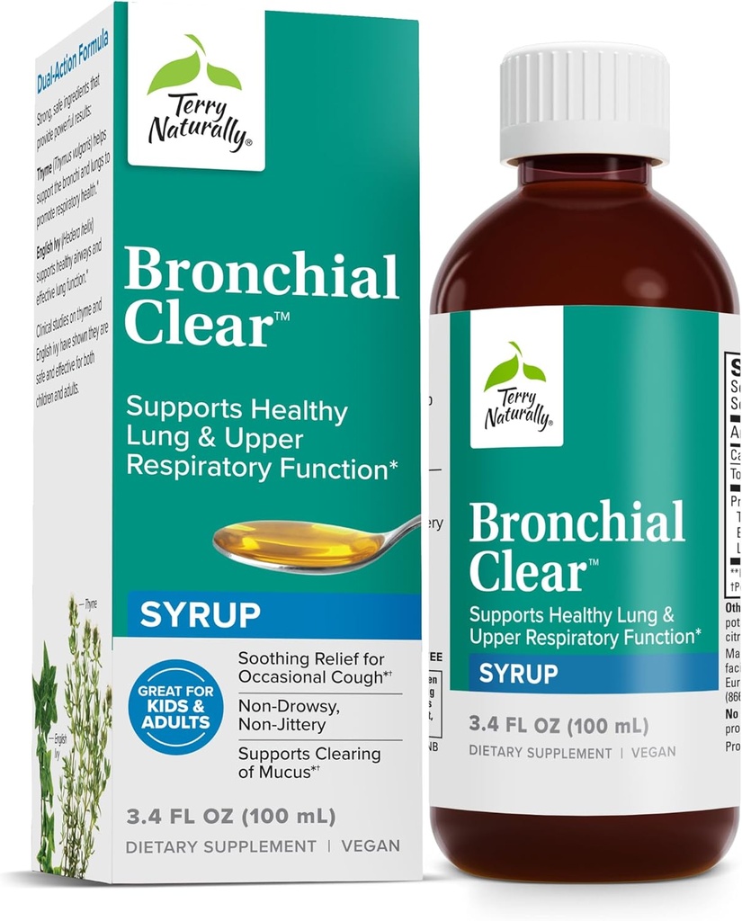 Terry Φυσικά Bronchial Clear Liquid - αναπνευστική υποστήριξη για Bronchial & Lung Health - Bronchial υποστήριξη για την αναπνευστική υγεία - Healthy Lung συμπλήρωμα υποστήριξης για ενήλικες & παιδιά - 3.4 fl oz