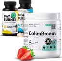 ColonBroom Psyllium Husk Powder, Colon Broom Colon Cleanser Fiber Supplement για Bloating Relief & Gut Health + Day & Night Burner Συμπληρώματα, Χάπια Διαχείρισης Βάρος (60 Services), 3 Είδη