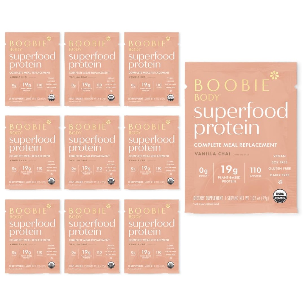 Boobie Body Superfood Protein Meal Replacement Shake, Vanilla Chai Flavor 