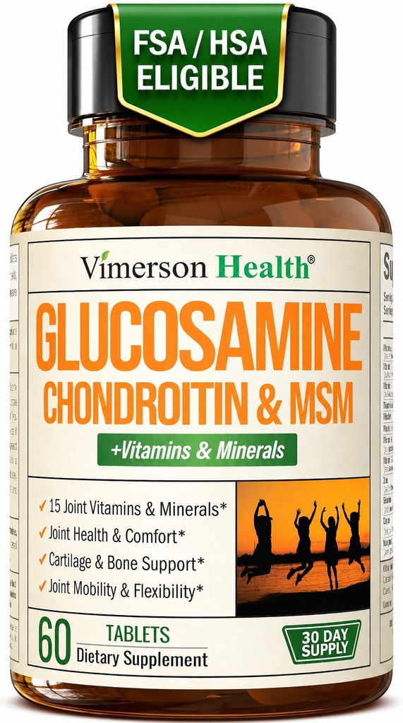 Συμπληρώματα γλυκοζαμίνης MSM Chondroitin – Advanced Joint Supplements for Men and Women w/Glucosamine Sulfate 1000mg, Chondroitin Sulfate & MSM, Vitamin B12 and More for Joint Health – FSA Επιλέξιμες