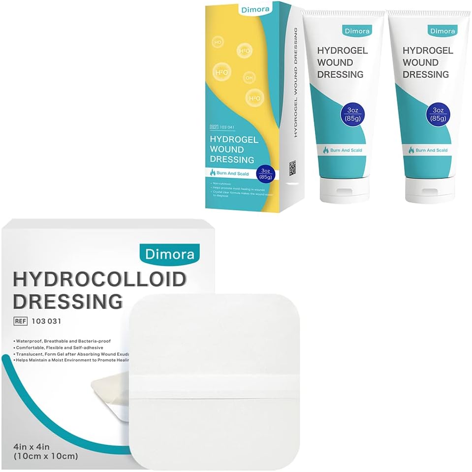 Hydrocolloid Wound Dressing 10 Pack Ultra Thin 4" x 4" + 2 πακέτα Hydrogel Wound Dressing