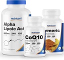 Nutricost Alpha Lipoic Acid 600mg, 240 Caps & CoQ10 100mg, 120 Caps & Turmeric 500mg, 120 Caps με BioPerine