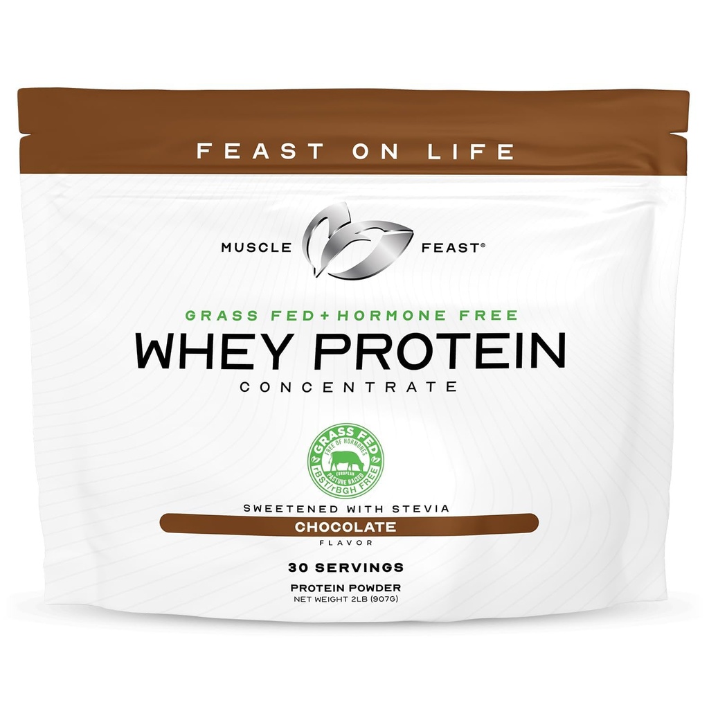 Μύες Fast Grass-Fed Whey Πρωτεΐνη συμπυκνωμένο σκόνη, Όλα τα φυσικά, χωρίς ορμονική πάστα Αυξημένη πρωτεΐνη Whey Σκόνη για γυναίκες & άνδρες, Καθαρό, μη-GMO & χωρίς γλουτένη συμπυκνωμένο Whey - Σοκολάτα, 2lb