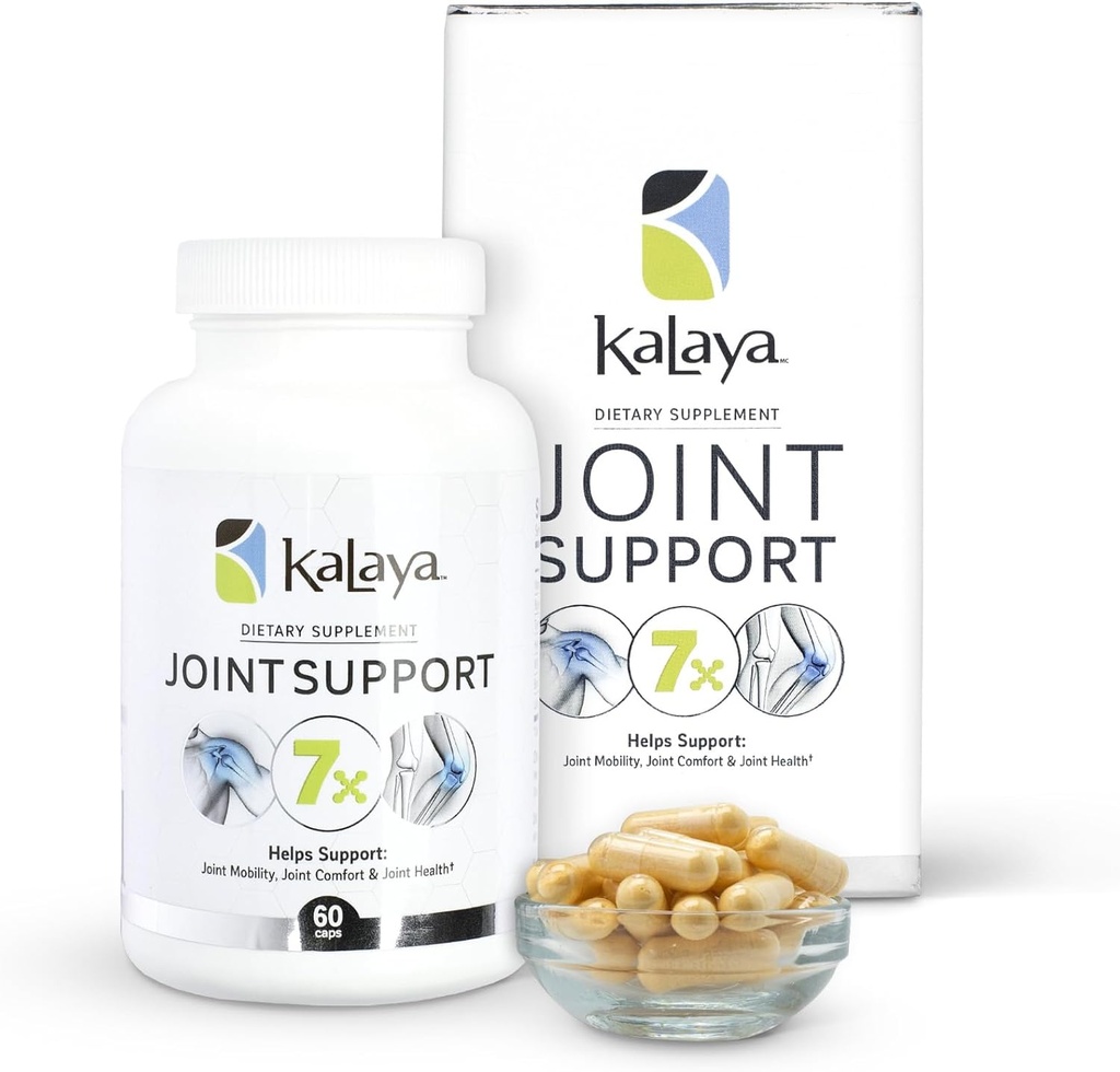 Kalaya 7X συμπλήρωμα κοινής υποστήριξης - Designed by Medical Professionals - for Joints, Bone Health, and Muscle support - with Turmeric, Collagen, and Vitamin C - 60 ct