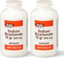 Rugby Sodium Bicarbonate 650 mg Antacid Tablets - Relief for Heartburn, Sour Stomach & Indigestion, 1000 Count (2-Pack)