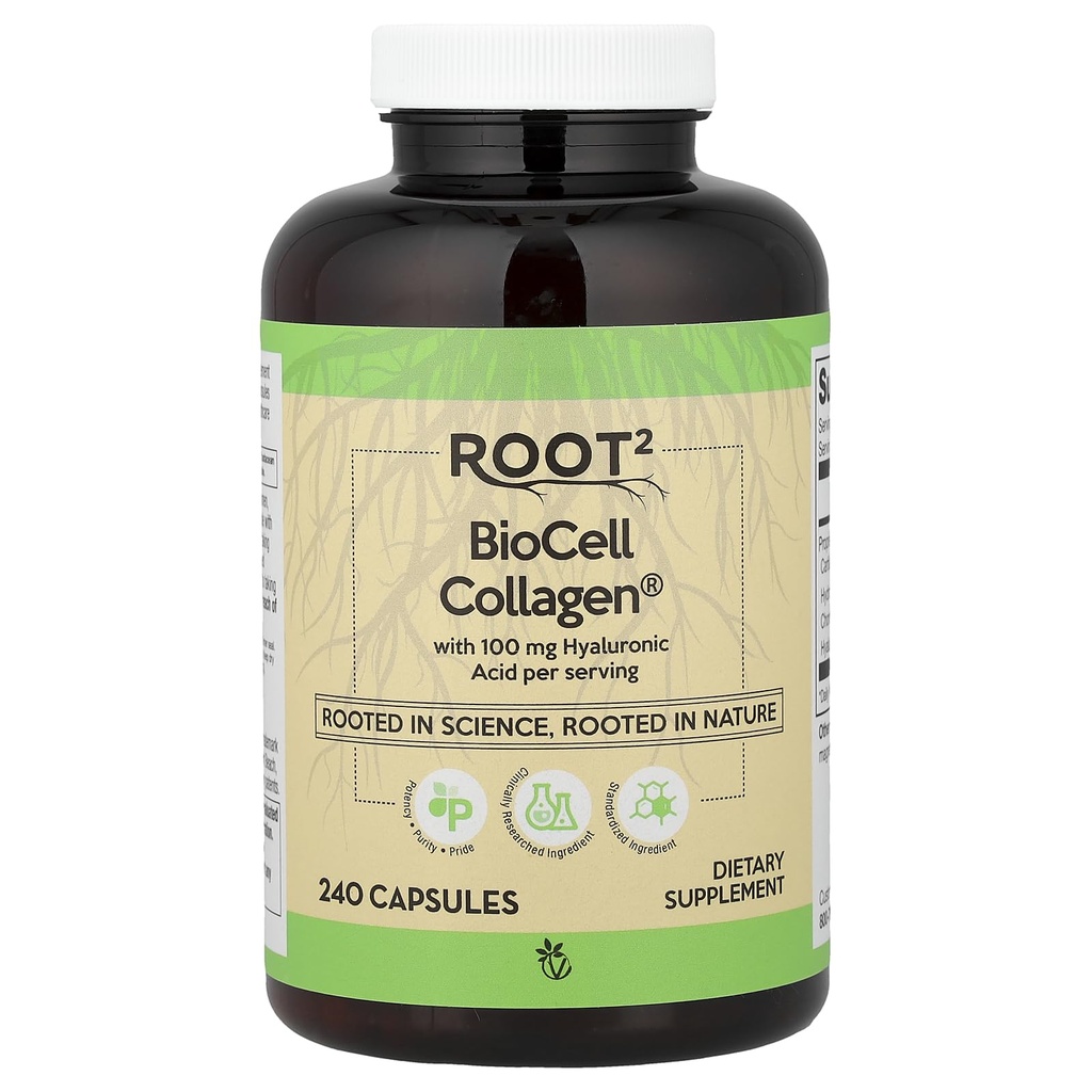 Vitacost ROOT2 BioCell Collagen Με Υαλουρονικό Οξύ -- 100 Milligram ανά υπηρεσία - 240 κάψουλες