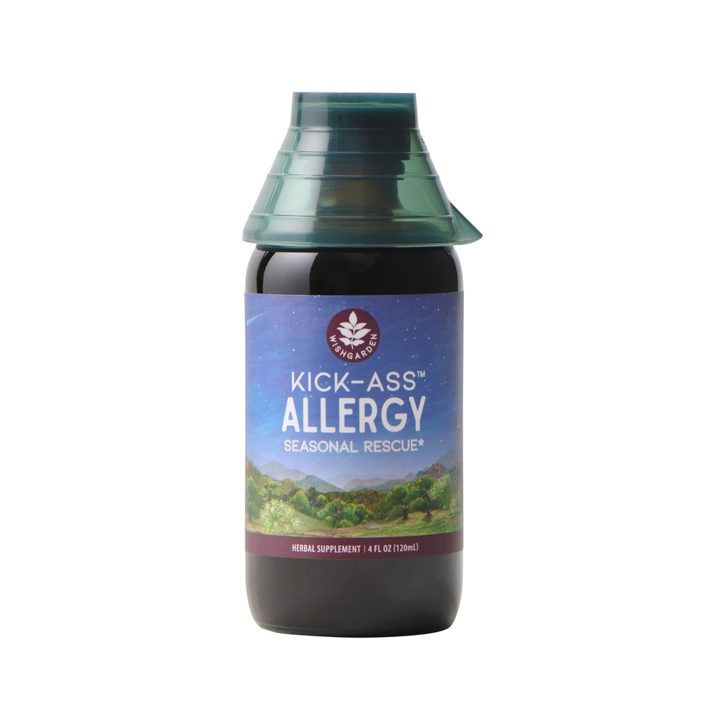 WishGarden Βότανα Kick-Ass Αλλεργία - Plant-based Μη-Νυχθηρή Αισθητική Αλλεργία συμπλήρωμα με Nettle Leaf, Echinacea, & Yerba Santa, Υποστηρίζει Υγιεινή Histamine Ανταπόκριση σε εποχιακά ερεθιστικά, 4oz