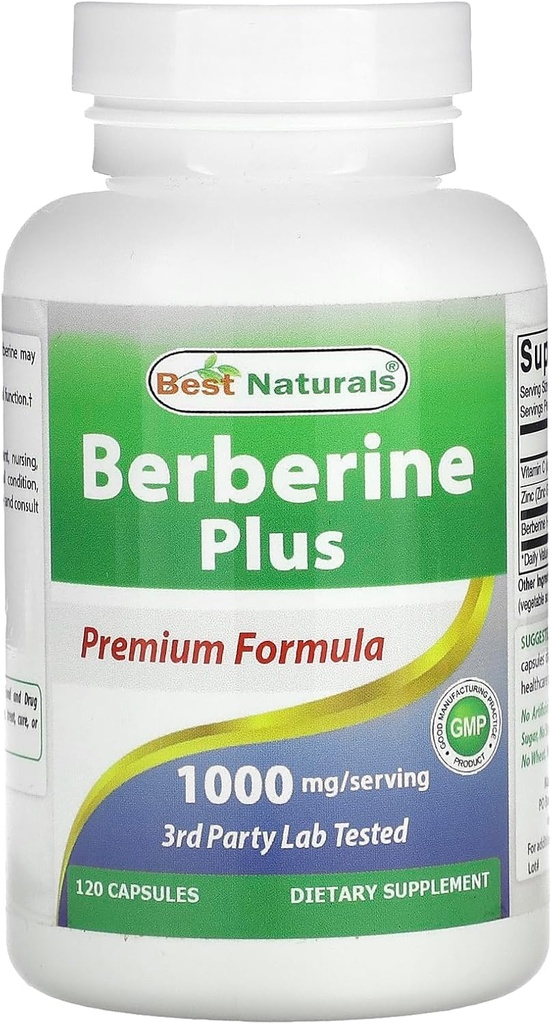 Best Naturals Berberine Plus 1000mg ανά σερβίροντας 120 κάψουλες