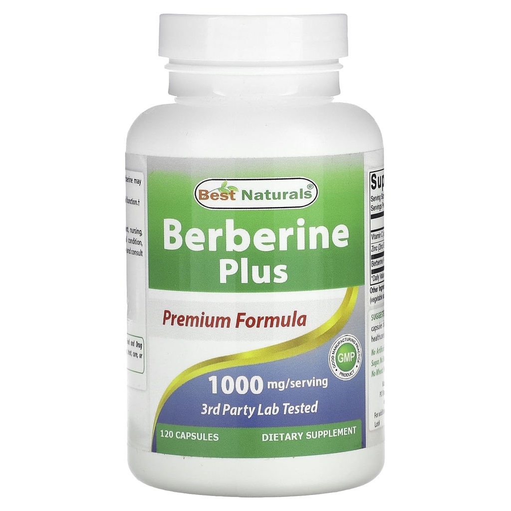 Best Naturals Berberine Plus 1000mg per Serving 120 Capsules