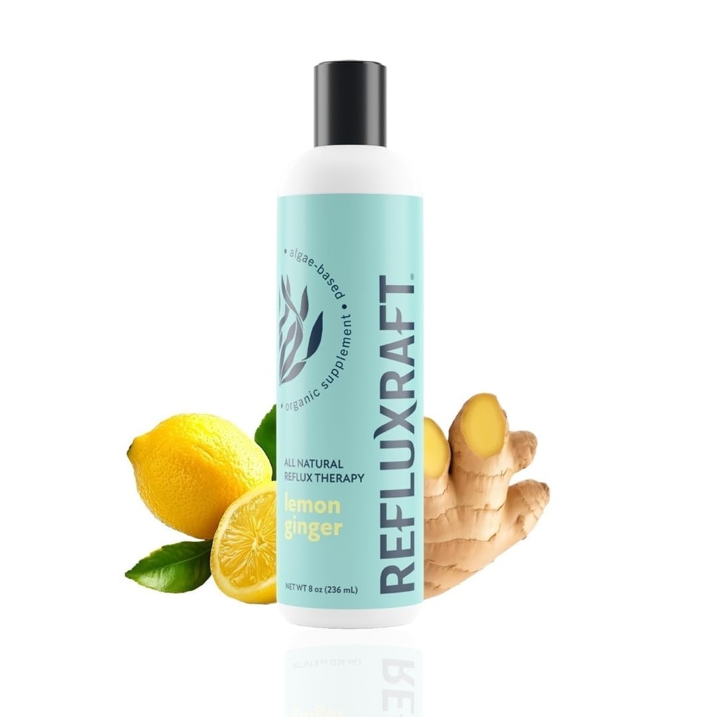 Θεραπεία αναρρόφησης οξέος με οργανικό αλγινικό, ταχείας & μακράς διάρκειας φύτρα, LPR & Digestion Symptom Support, Zero Sugar, Χωρίς γλουτένη, χαμηλής περιεκτικότητας νάτριο, λεμόνι Ginger Γεύση, 47 Gel εξυπηρετούν, 8 OZ μπουκάλι