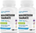 Puregen Labs Μαγνήσιο Taurate 1500mg ανά Σερβίρισμα [Υψηλή Ικανότητα] Σύνολο 360 Veggie Caps, Chelated for Superior Abvortion, Non-GMO, NO Glutten and Dairy 