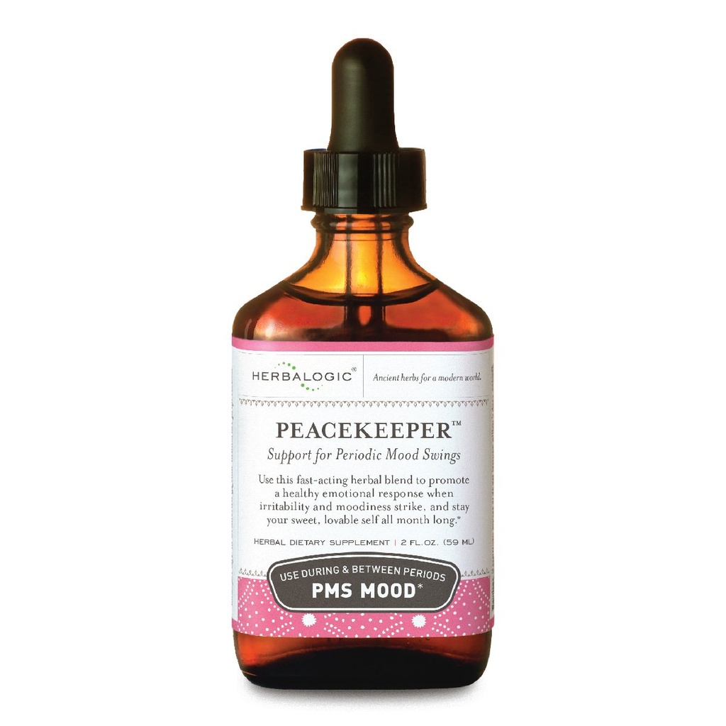 Herbalogic - Peacekeer Liquid Herb Drops - Reduces PMS Related Mood Swings - Based on The Traditional Chinese Formula Xiao Yao San with Added Herbs for Mood Support - Περιέχει Turmeric - 2 Fl. Oz.