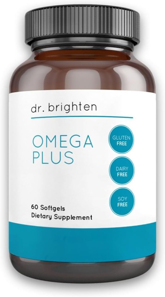 Dr. Brighten Omega Plus — 1600 mg EPA/DHA συμπλήρωμα ιχθυελαίου μη ΓΤΟ για την καρδιά, τον εγκέφαλο και το ανοσοποιητικό σύστημα — 60 Softgels