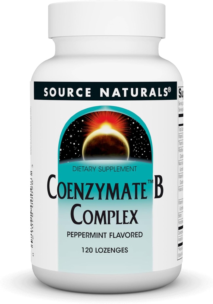 Source Naturals Coenzymate B Complex - Γεύση μέντας που λιώνει στο στόμα - Βιταμίνες Β - 120 Lozenges