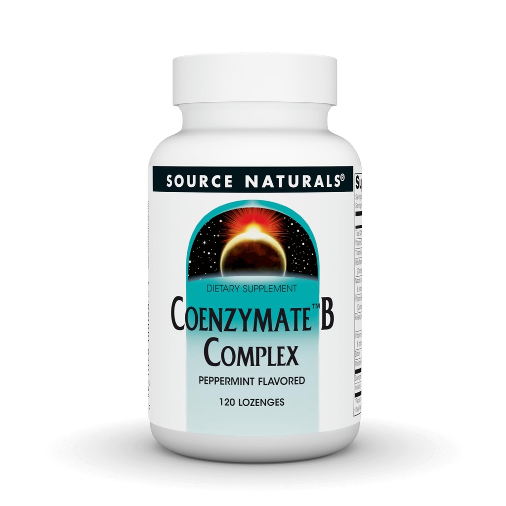 Source Naturals Coenzymate B Complex - Peppermint Flavor that Melts in Mouth - B Vitamins - 120 Lozenges