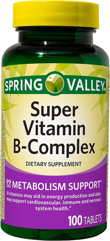 ikj Super Vitamin B- Complex Tablets Συμπλήρωμα διατροφής, 100 Count
