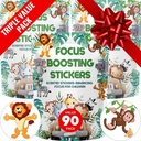 Focus Boosting Stickers (90 Pack) - Υγιεινή υποστήριξη εγκεφάλου για την προσοχή, χαρτί, Bubble Design, ναρκωτικά δωρεάν, ρούχα, Unisex