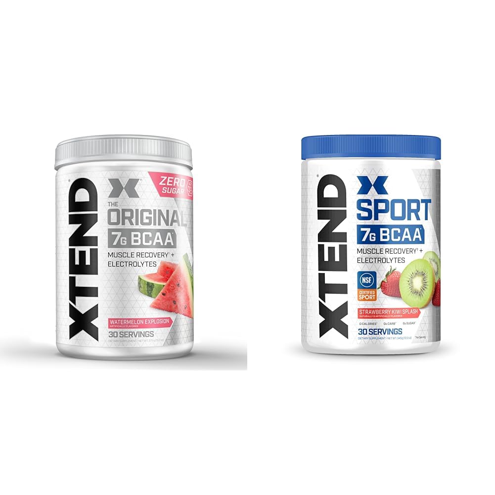 XTEND αρχικό BCAA σκόνης έκρηξη υδατομελών & σπορ BCAA σκόνης φράουλας Kiwi Splash - Ηλεκτρολύτη σκόνη για την ανάκτηση & ενυδάτωση με αμινοξέα - 30 εξυπηρετούν