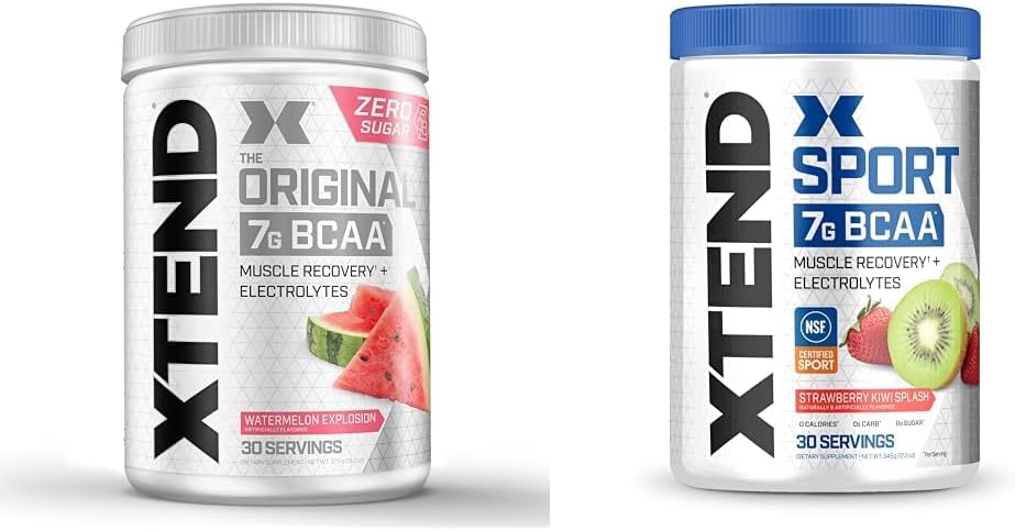 XTEND αρχικό BCAA σκόνης έκρηξη υδατομελών & σπορ BCAA σκόνης φράουλας Kiwi Splash - Ηλεκτρολύτη σκόνη για την ανάκτηση & ενυδάτωση με αμινοξέα - 30 εξυπηρετούν