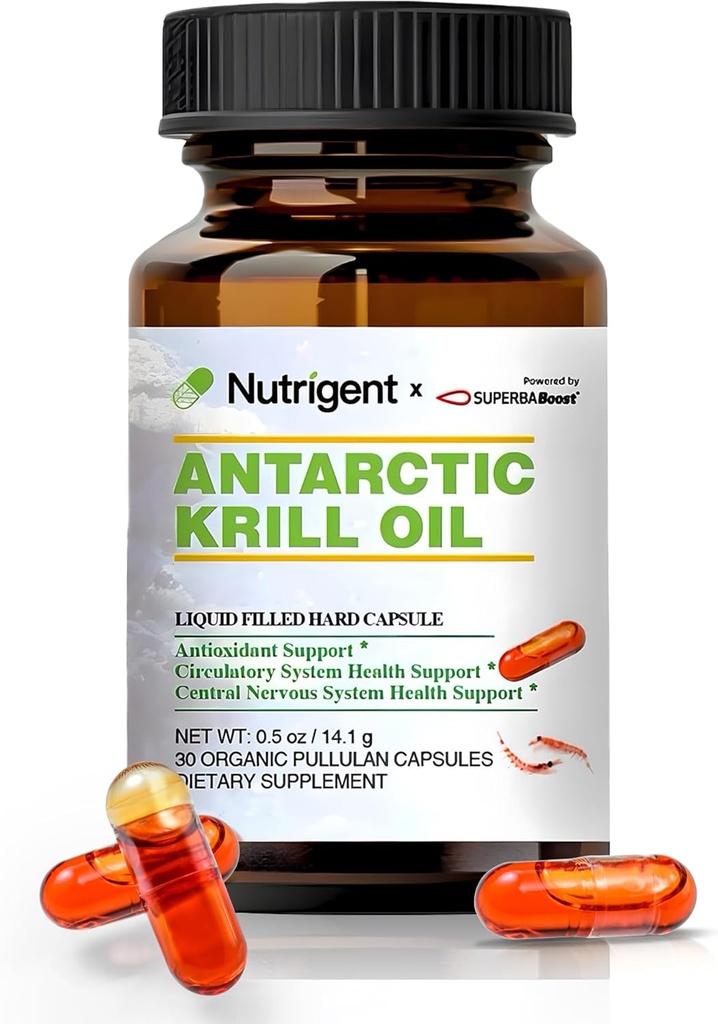 Έλαιο κριλ Ανταρκτικής 350 mg, οργανικές κάψουλες υγρής πλήρωσης, Omega-3 EPA, DHA, Ασταξανθίνη και φωσφολιπίδια συμπλήρωμα, υποστήριξη καρδιά, εγκέφαλος & κοινή υγεία, χωρίς ψαρική επίγευση, 30 κόμης
