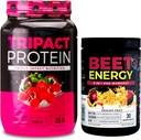 Nutrology TRIPACT Protein Powder, 7-in-1 Replacement Meal Shake, Superberry (40 μερίδες) Beet Natural O2, Pre Processed Powder, Passion Fruit Flavor (30 μερίδες)