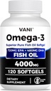 Fish Oil Omega 3 (4000mg), 120 Softgels, Omega 3 συμπληρώματα λιπαρών οξέων με EPA & DHA για την υγεία του εγκεφάλου και της καρδιάς*