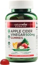 NatureWise Apple Cider Vinegar Gummies - 1000mg ACV ανά 2 + Βιταμίνη Β12 - Πηκτίνη με βάση Vegan, Gluten-free, Non-GMO -90 Count[45-Day Supply for 1000mg or 3-Months for 500mg]