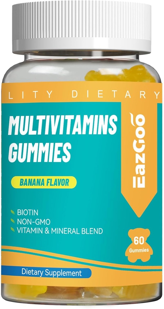 Πολυβιταμίνες Gummies για γυναίκες και άνδρες, Καθημερινή Multi Vitamins ενηλίκων Gummy, Διατροφική Υποστήριξη Vegan - 60 Count