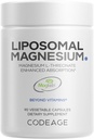 Codeage Liposomal Magnesium L-Θρεονικό συμπλήρωμα, πατενταρισμένο Μαγνησίου Θρεονικό μαγνήσιο για την υγεία του εγκεφάλου, τη μνήμη και τη γνωστική λειτουργία Υποστήριξη, Bioδιαθέσιμη, μη ΓΤΟ - 90 κάψουλες