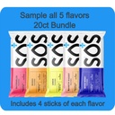 SOS Hydration, Ηλεκτρολυτές Powder Packets – Χαμηλή Κάλορη, Χαμηλή Ζάχαρη, Ταχεία ενυδάτωση, Made in USA, Keto & Vegan Friendly 5-Flavor Variety Pack, 20 Sticks