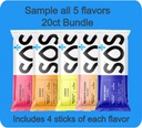 SOS Hydration, Ηλεκτρολυτές Powder Packets – Χαμηλή Κάλορη, Χαμηλή Ζάχαρη, Ταχεία ενυδάτωση, Made in USA, Keto & Vegan Friendly 5-Flavor Variety Pack, 20 Sticks