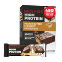 MUSASHI Υψηλής Πρωτεΐνης Bar, 45g Πρωτεΐνη, 2g Σύνολο Σάκχαρα, Φυστικοβούτυρο & σοκολάτα γάλακτος Επικαλυμμένο, Post προπόνηση και πρωτεΐνη Snack On The Go, 12 Pack of 3.2oz (90g) Bars