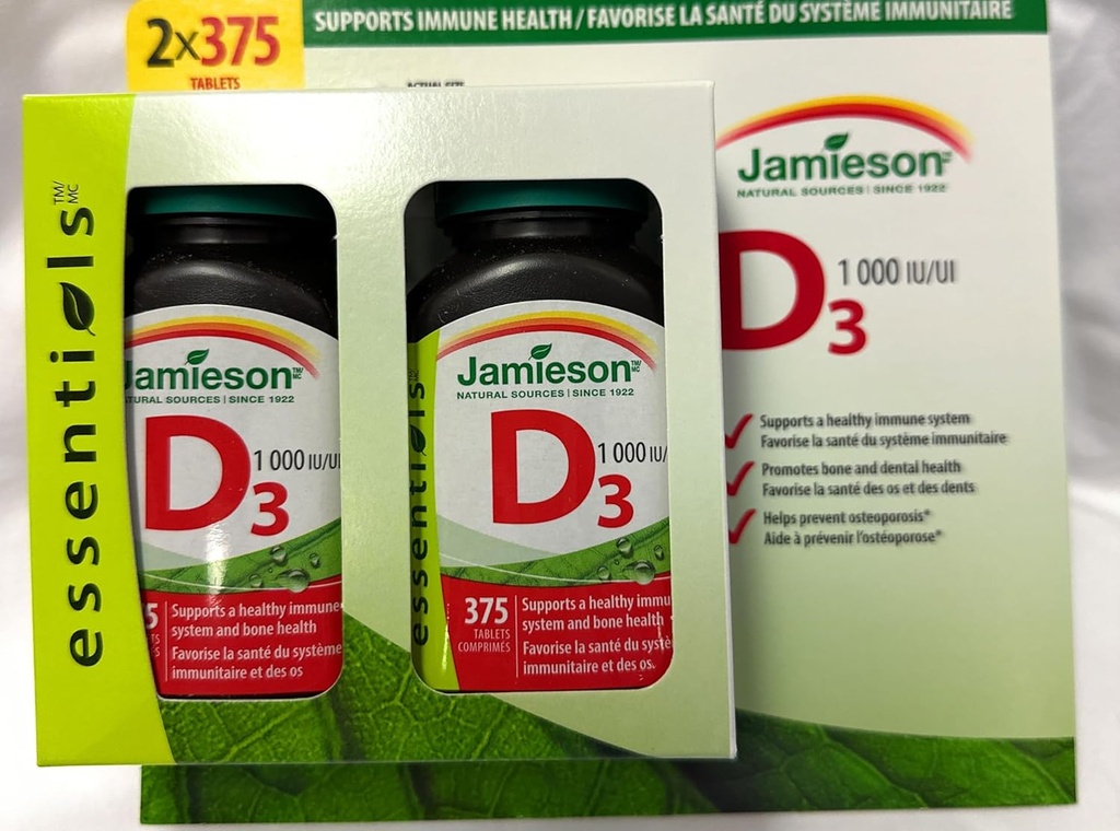 Jamieson Vitamin D3 1000Iu Tablets-(2X375), 750 Count