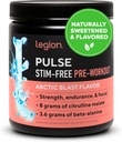 LEGION Pulse Pre workout Supplement - Όλα τα φυσικά Nitric Oxide Preworkout ποτό για την ενίσχυση της ενέργειας, Createine Δωρεάν, φυσικά ζαχαρούχο, Beta Alanine, Citrulline, Alpha GPC (Caffeine Free Arctic Blast)