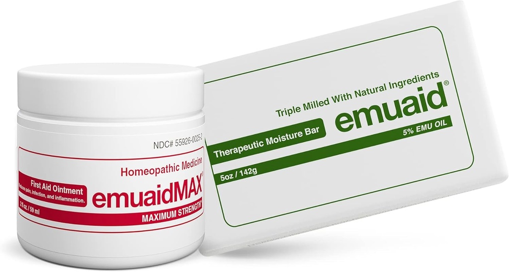 emuaid EMUAIDMAX Nail Fungus Eradicator Kit - EMUAIDMAX Maximum Strength 2oz with Therapeutic Moisture Bar