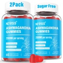 Ashwagandha Gummies, Μαγνήσιο Glycinate Gummies 2000mg για ενήλικες, βιταμίνη Β6, ψευδάργυρος, Rhodiola Rosea, βάλσαμο λεμονιού, Relaxation Support, Φυσικό Zzz, Εγκέφαλος, Μυς, Σταματίνα, Ενέργεια, Χωρίς ζάχαρη