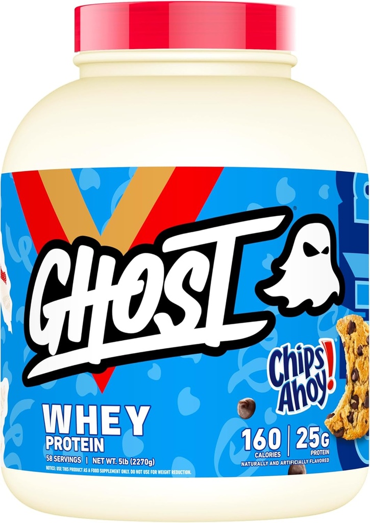 Σκόνη πρωτεΐνης ορού γάλακτος GHOST, Chips Ahoy! - 5LB, 25G πρωτεΐνης - Σοκολάτα Chip Cookie Γεύσης Isolate, συμπυκνωμένο & υδρολυμένο μείγμα πρωτεΐνης ορού γάλακτος