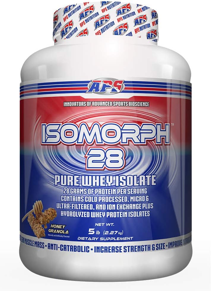 APS Nutrition Isomorph 28 Protein Powder | Pure Whey Isolate | Cold Pressed, Ultra- Filtered, & Ion Exchange Isolates | 28g Protein | 5 Pound (Honey Granola)