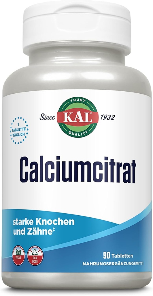 KAL Κιτρικό ασβέστιο, 1000 mg, 90 δισκία
