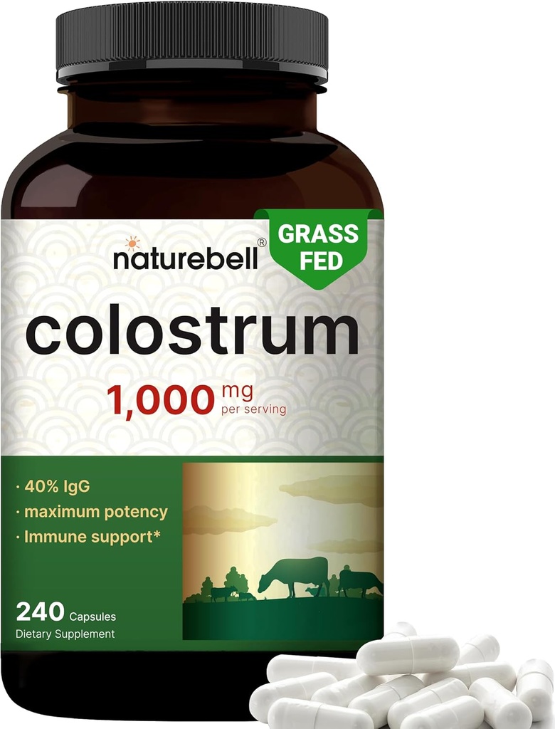 NatureBell Bovine Colostrum Supplement 1,000mg ανά υπηρεσία, 240 κάψουλες 