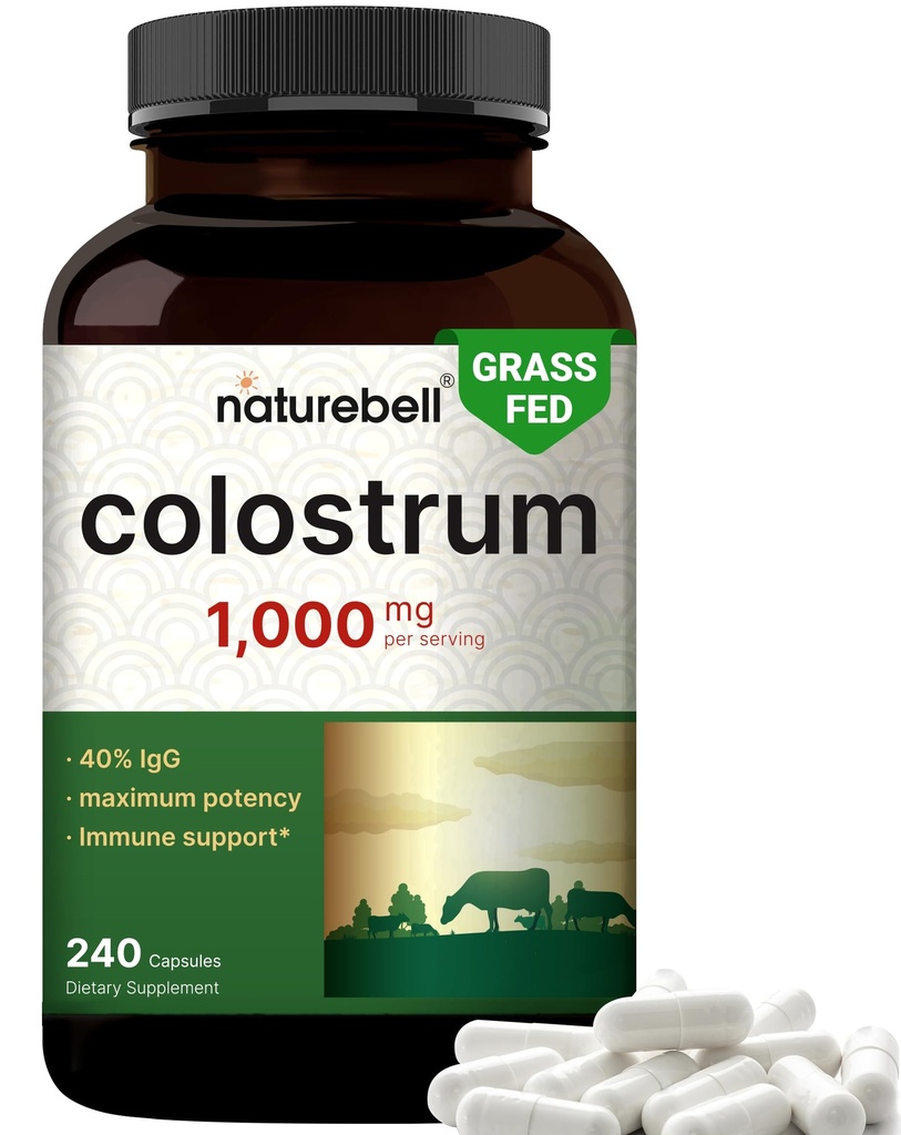 NatureBell Bovine Colostrum Supplement 1,000mg ανά υπηρεσία, 240 κάψουλες 