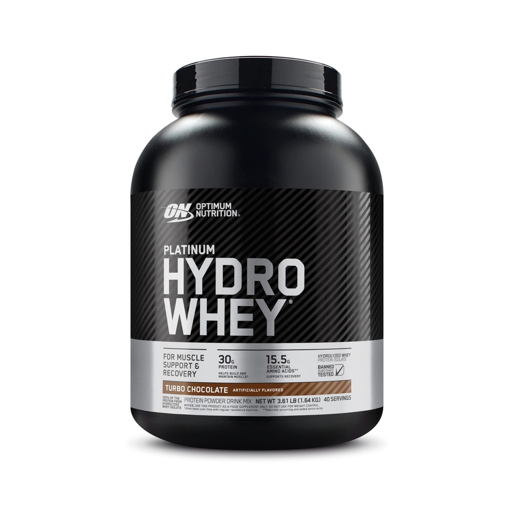 Optimum Nutrition Platinum HydroWhey Protein Powder, 100% Hydrolyzed Whey Protein Isolate Powder, Flavor: Τούρμπο Σοκολάτα, 40 Μερίδες, 3,61 Λίρες (Packaging May Vary)