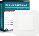 Νησιωτική Dressing 4"x4", 50 Ατομικά Packed Coored Gauze Pads, 2"x2" Μη Stick Pad in Center with Adhesive Border, Highly Absorbent Μη-Woven Medical Grade Banges for Wounds, First Aid