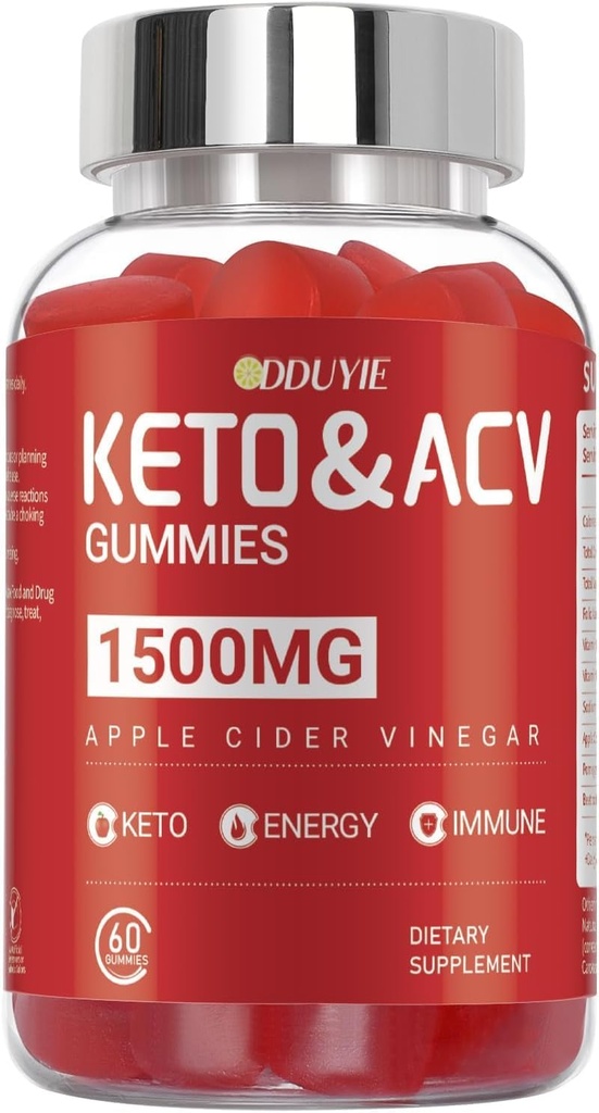 Keto ACV Gummies, Μηλίτης Ξίδι & Βιταμίνη B12 B6 - για άνδρες & γυναίκα - 60 κόμης