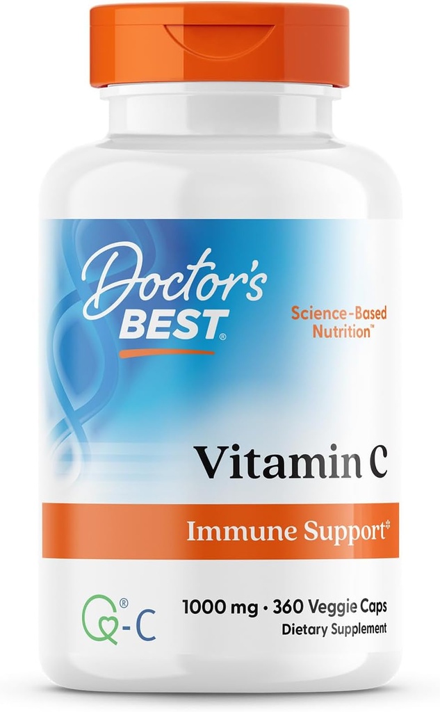 Doctor's Best Vitamin C with Q-C, Immune Support, Non-GMO, Gluten Free, Soy Free, Vegan 360 Veggie Caps